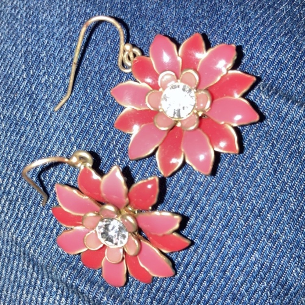 Homemade flower earrings